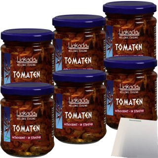 Liakada Tomaten getrocknet in Streifen in Öl 6er Pack (6x180g Glas) + usy Block