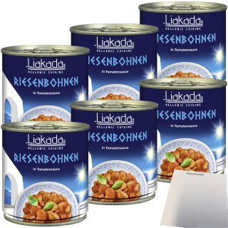 Liakada Riesenbohnen In Tomatensauce 6er Pack (6x280g Dose) + usy Block