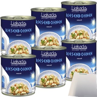 Liakada Riesenbohnen Naturell 6er Pack (6x170g Dose) + usy Block