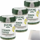 Fuchs Zitronen Pfeffer Gewürzzubereitung 3er Pack (3x75g Dose) + usy Block