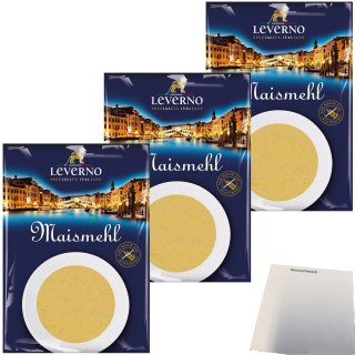 Leverno Maismehl 3er Pack (3x1000g Packung) + usy Block
