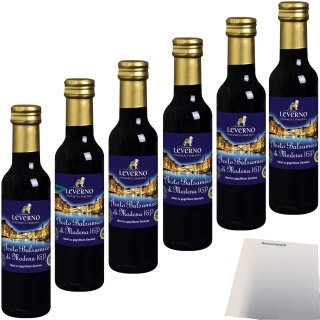 Leverno Aceto Balsamico Di Modena IGP 6er Pack (6x250ml Flasche) + usy Block