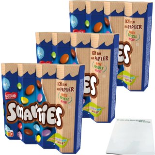Smarties Multipack bunte Schokolinsen 3x4er (3x4x34g Rolle) + usy Block