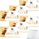 Merci Kaffee-Sahne Tafelschokolade 6er Pack (6x100g Packung) + usy Block