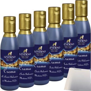 Leverno Crema All`Aceto Balsamico Di Modena 6er Pack (6x180g Flasche) + usy Block