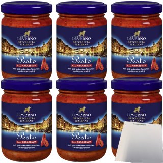 Pesto All Arrabbiata mit getrockneten Tomaten und Peperoncini 6er Pack (6x125g Glas) + usy Block
