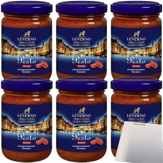 Leverno Pesto Rosso mit getrockneten Tomaten 6er Pack (6x125g Glas) + usy Block