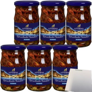 Leverno Tomaten getrocknet in Streifen in Öl 6er Pack (6x280g Glas) + usy Block