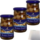 Leverno Borettane-Zwiebeln in Balsamico-Essig 3er Pack (3x190g Glas) + usy Block