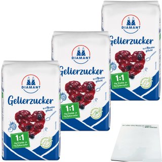 Diamant Gelierzucker 1:1 der Klassiker 3er Pack (3x1kg Packung) + usy Block