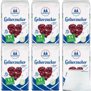 Diamant Gelierzucker 1:1 der Klassiker 6er Pack (6x1kg Packung) + usy Block