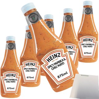 Heinz Spicy Paprika und Chili würzige Mayo 6er Pack (6x875ml Flasche) + usy Block