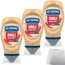 Hellmanns Chili Sauce für Pommes & Burger 3er Pack (3x250ml Flasche) + usy Block