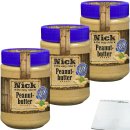 Nick Peanutbutter Creamy 3er Pack (3x350g Glas) + usy Block