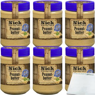 Nick Peanutbutter Creamy 6er Pack (6x350g Glas) + usy Block