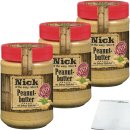 Nick Peanutbutter Crunchy 3er Pack (3x350g Glas) + usy Block