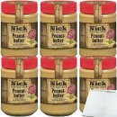 Nick Peanutbutter Crunchy 6er Pack (6x350g Glas) + usy Block