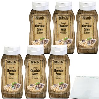 Nick Sweet Chocolate Sauce 6er Pack (6x250g Flasche) + usy Block