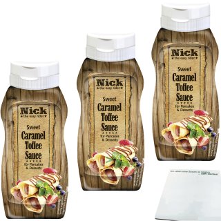 Nick Sweet Caramel Toffee Sauce 3er Pack (3x250g Flasche) + usy Block