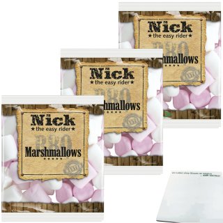 Nick Marshmallows 3er Pack (3x200g Packung) + usy Block