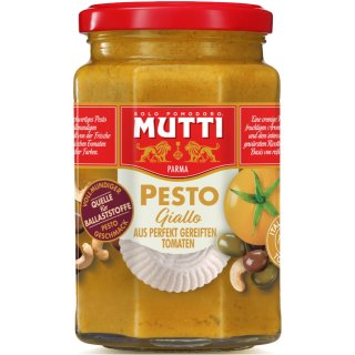 Mutti Pesto Giallo con Olive Tomatenpesto (180g Glas)