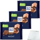 Ritter Sport Nugat Vollmilchschokolade mit Nugat Füllung 3er Pack (3x250g XL Tafel) + usy Block