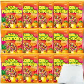Storck Kaufrüchtchen Kaubonbons in 5 fuchtigen Geschmacksrichtungen VPE (15x425g Packung) + usy Block