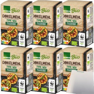 Edeka Bio Dinkelmehl Type 1050 ideal für Mischbrote und herzhaftes Gebäck 6er Pack (6x1kg Packung) + usy Block
