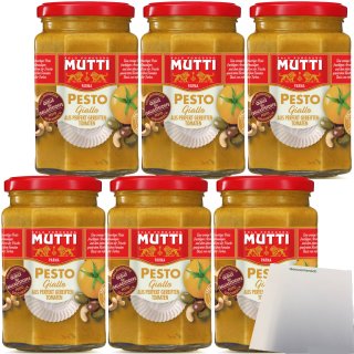 Mutti Pesto Giallo con Olive Tomatenpesto 6er Pack (6x180g Glas) + usy Block