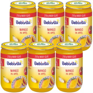 Bebivita Mango in Apfel ab 6. Monat (6x250g Glas)