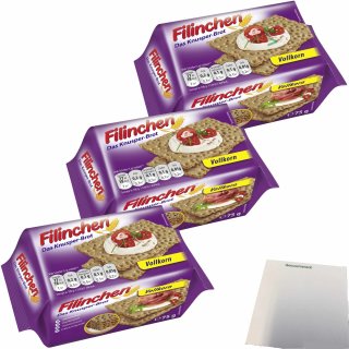 Filinchen Vollkorn das Knusperbrot 3er Pack (3x75g Packung) + usy Block