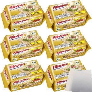 Filinchen Bio Dinkel das Knusperbrot 6er Pack (6x75g Packung) + usy Block