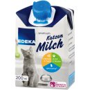 Edeka Premium Katzenmilch laktosefrei mit Inulin, Vitaminen und Taurin ab der 6 Woche 3er Pack (3x200ml Packung) + usy Block