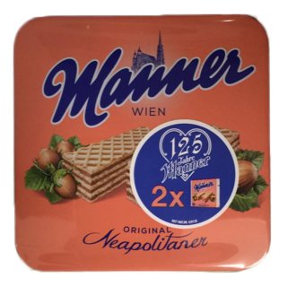 manner Jubiläumsdose aus Metall mit 2 manner Schnitten (150g)
