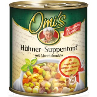 Omi´s Hühner-Suppentopf mit Muschelnudeln (800g Dose)
