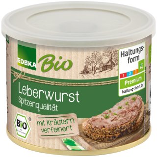 Edeka Bio Leberwurst mit Kräutern verfeinert (200g Dose)