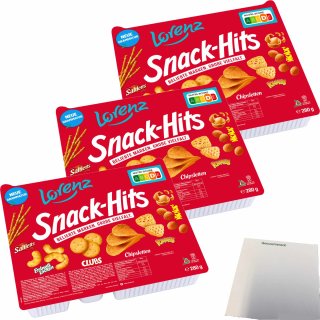 Lorenz Snack-Hits Knabbermix 3er Pack (3x280g Party Packung) + usy Block