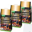 Edeka Buchen Grillholzkohle Premium-Qualität 100% Buchenholz 3er Pack (3x2,5kg Sack) + usy Block