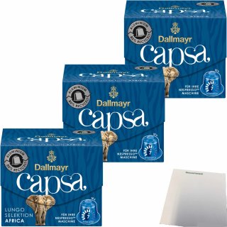 Dallmayr Capsa Lungo Selektion Africa 30 Kapseln (3x56g Packung) + usy Block