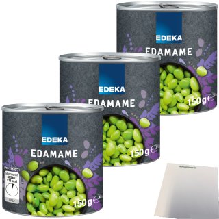 Edeka Edamame grüne Sojabohnen 3er Pack (3x150g Dose) + usy Block