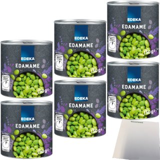 Edeka Edamame grüne Sojabohnen 6er Pack (6x150g Dose) + usy Block