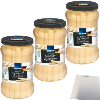 Deutsche Spargelspitzen Premiumqualität 3er Pack (3x280g Glas) + usy Block