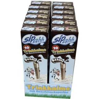 Sipahh Milchstrohhalm Schoko VPE (12x10 Strohhalme)