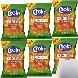 Croky Explosions Hot & Spicy Sriracha 6er Pack (6x150g Tüte) + usy Block