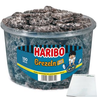 Haribo Salzbrezeln Runddose (1,05kg Dose) + usy Block