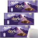 Milka Dark Milk Dunkle Alpenmilch Schokolade 3er Pack...