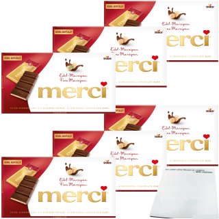 Merci Tafelschokolade Edel Marzipan 6er Pack (6x112g Packung) + usy Block