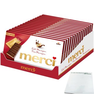 Merci Tafelschokolade Edel Marzipan VPE (15x112g Packung) + usy Block