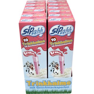 Sipahh Milchstrohhalm Erdbeer 12er VPE