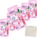 Elkos Lippenpflege Rosé mit Wildrosenöl 6er Pack (6x1 Stift) + usy Block